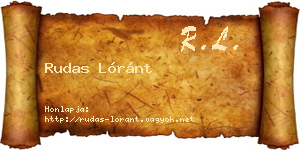 Rudas Lóránt névjegykártya