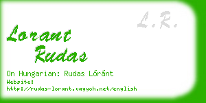 lorant rudas business card